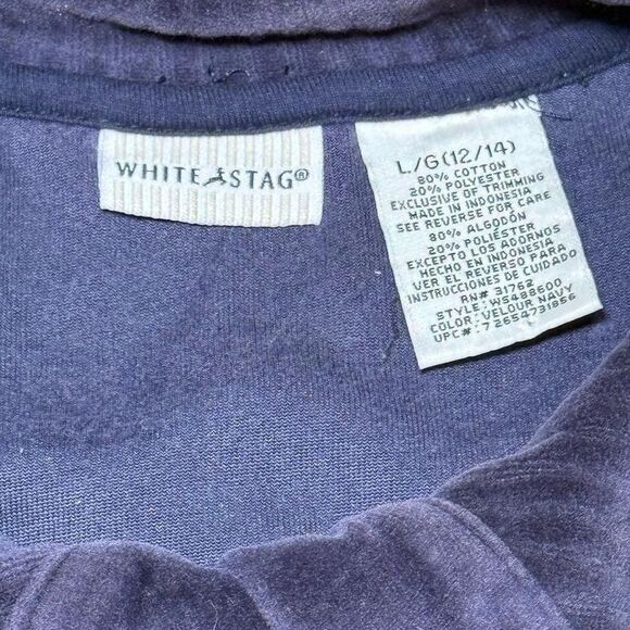 White Stag Womens‎ Sweater cardigan large blue button stretch. Beautiful velvet - Picture 3 of 8